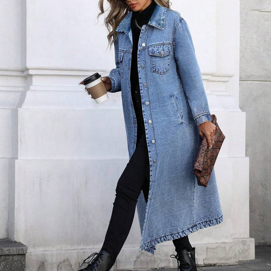 Maya | Stylish Long Denim Jacket