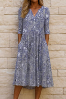 Harlow | Graceful V-Neck Elegance Midi Dress